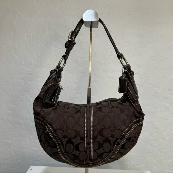 Vintage COACH Signature Soho Hobo Shoulder Bag Chocolate Brown 👜 - Picture 2 of 8